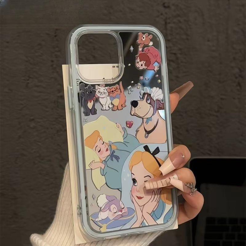 Cinderella Sleeping Beauty Colorful Mirror Suitable for Apple 16/15iphone13XR/MAX Huawei Mobile Phone Case