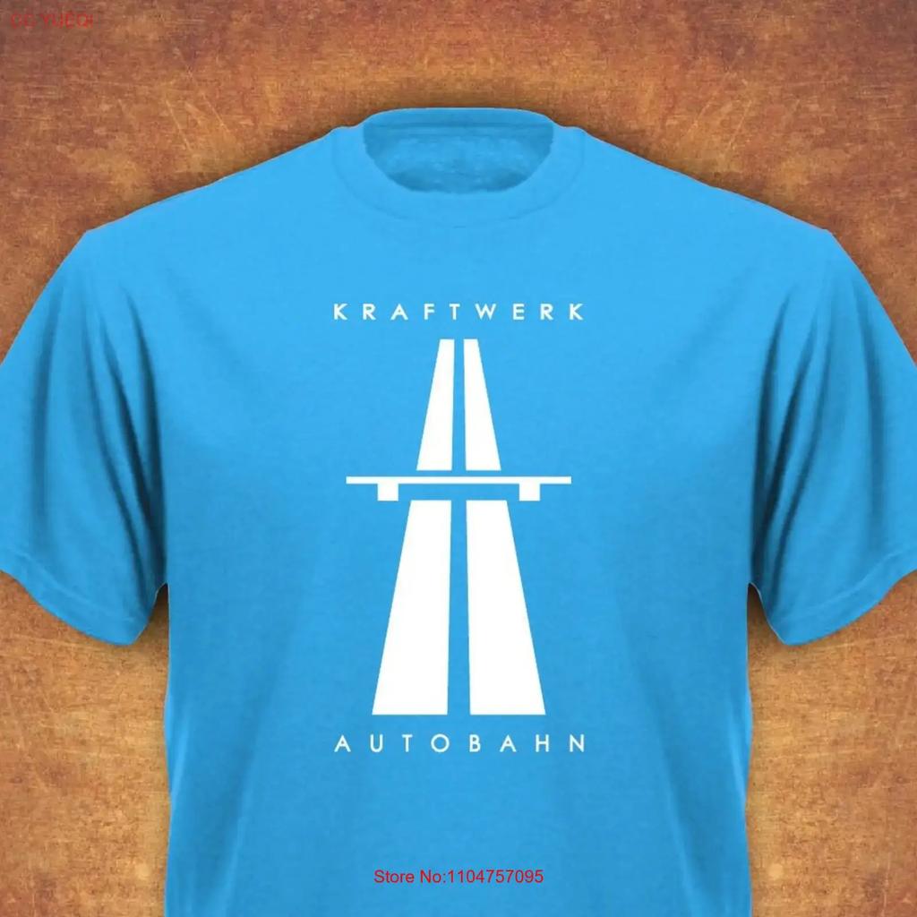 Kraftwerk Autobahn Retro Techno Unisexs T Shirt Sky Blue Vintage Slightly Soft Top For Everyday Wear Graphic Streetwear