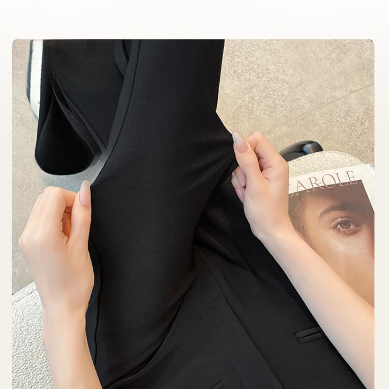 Černé rozšířené kalhoty pro ženy jaro léto strečové zeštíhlující s vysokým pasem bootcut kalhoty ležérní mírně rozšířené dlouhé kalhoty