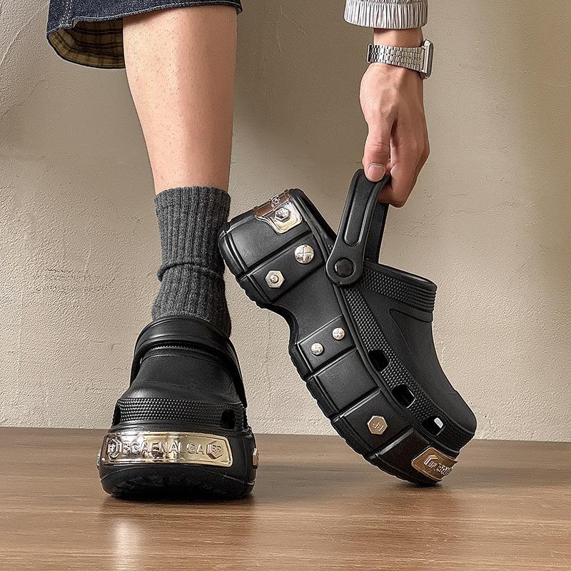 3809 Thick-soled Hole Shoes for Men and Women Couples, Thick-soled Height Increase of 7 Cm, Slippers Summer Sandals