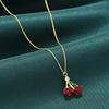 Fruit Cherry Cherry Pendant Necklace Femininity Sweet Oil Dripping Collarbone Chain Vl635