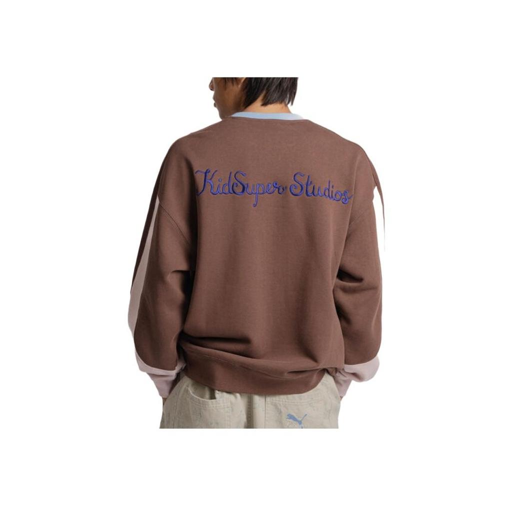 Puma Kid Super Collaboration Series Crew Outdoor Casual Sports Round Neck Long Sleeve T-Shirt Men Tops Brown 626700-65