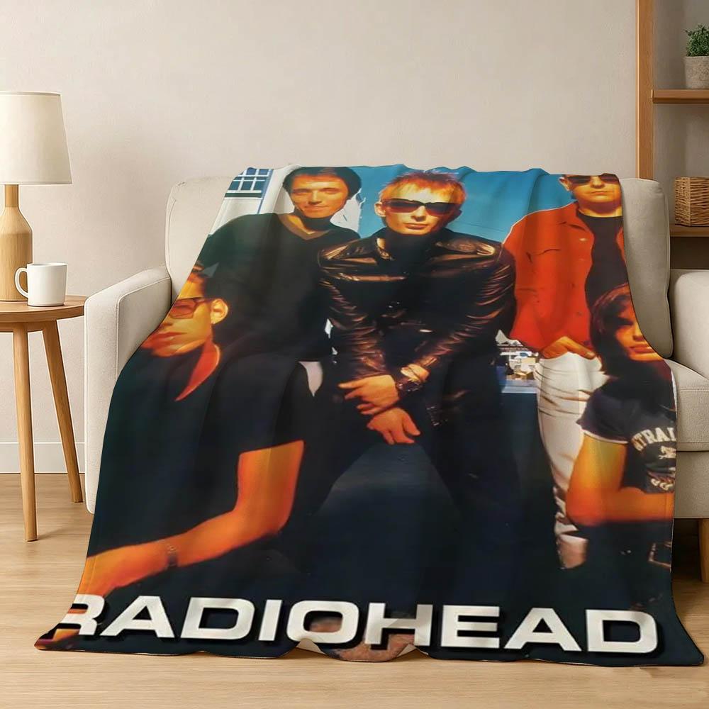 Singer R-RadioheadS-d Band Ok Computer Flannel Blanket Soft Throw Blanket Art For Home Decor Bedroom Bed Sofa Picnic Fans Gifts