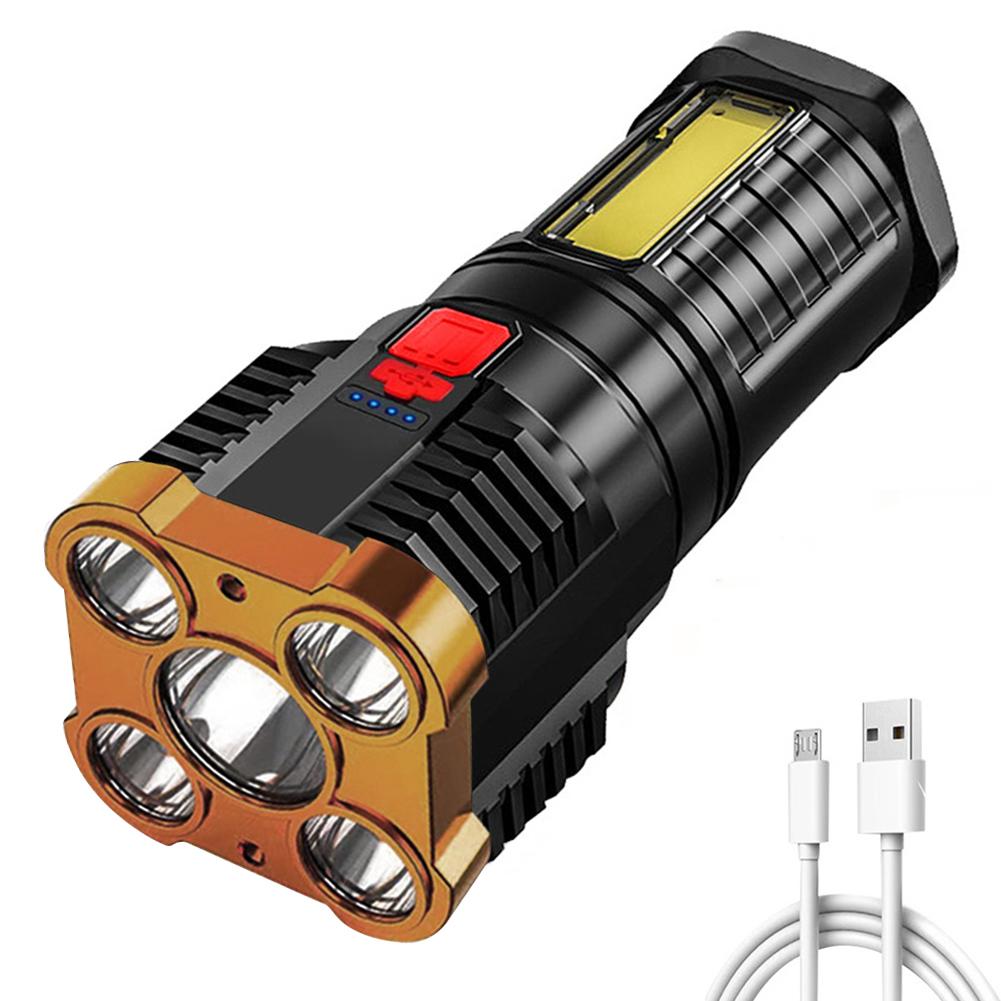 4 LED Flashlight Portable USB Rechargeable 500LM COB Torch Flash Light Outdoor Camping Fishing Lighting COB Side Floodlights