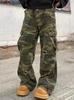 2025 Unisex Camouflage Distressed Micro-Flare Jeans with Multiple Pockets