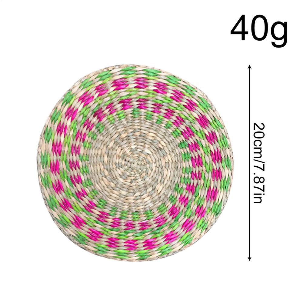 Round Seagrass Placemat 20cm Rustic Boho Farmhouse Seagrass Place Mat Decorative Table Mat For Home Dining Table Setting Kitchen