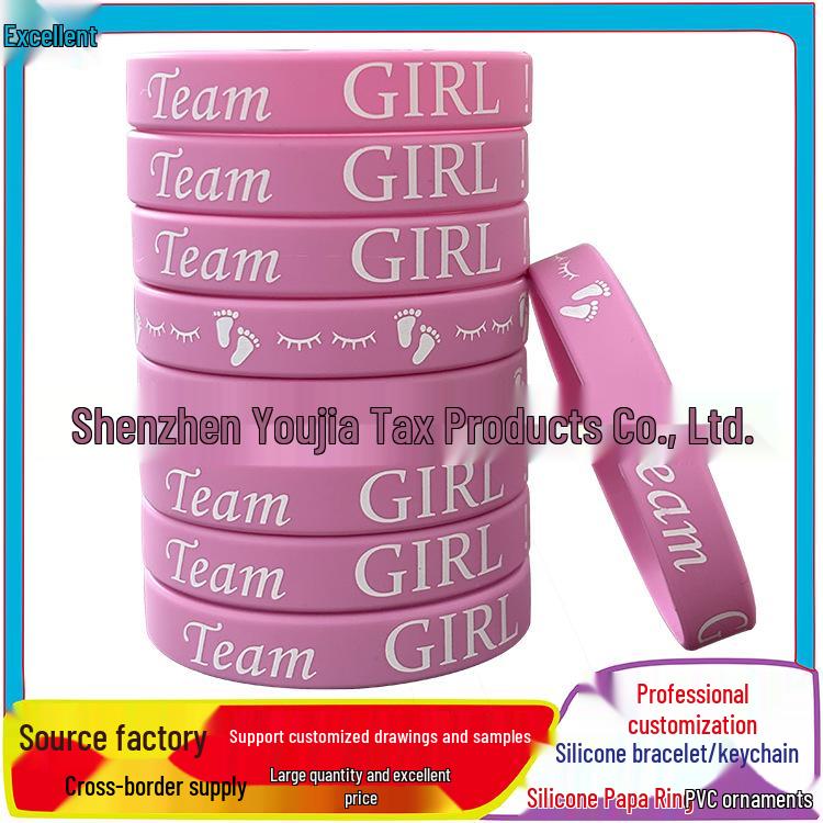 Gender Reveal Party Multicolor Silicone Wristband Bracelet Silicone