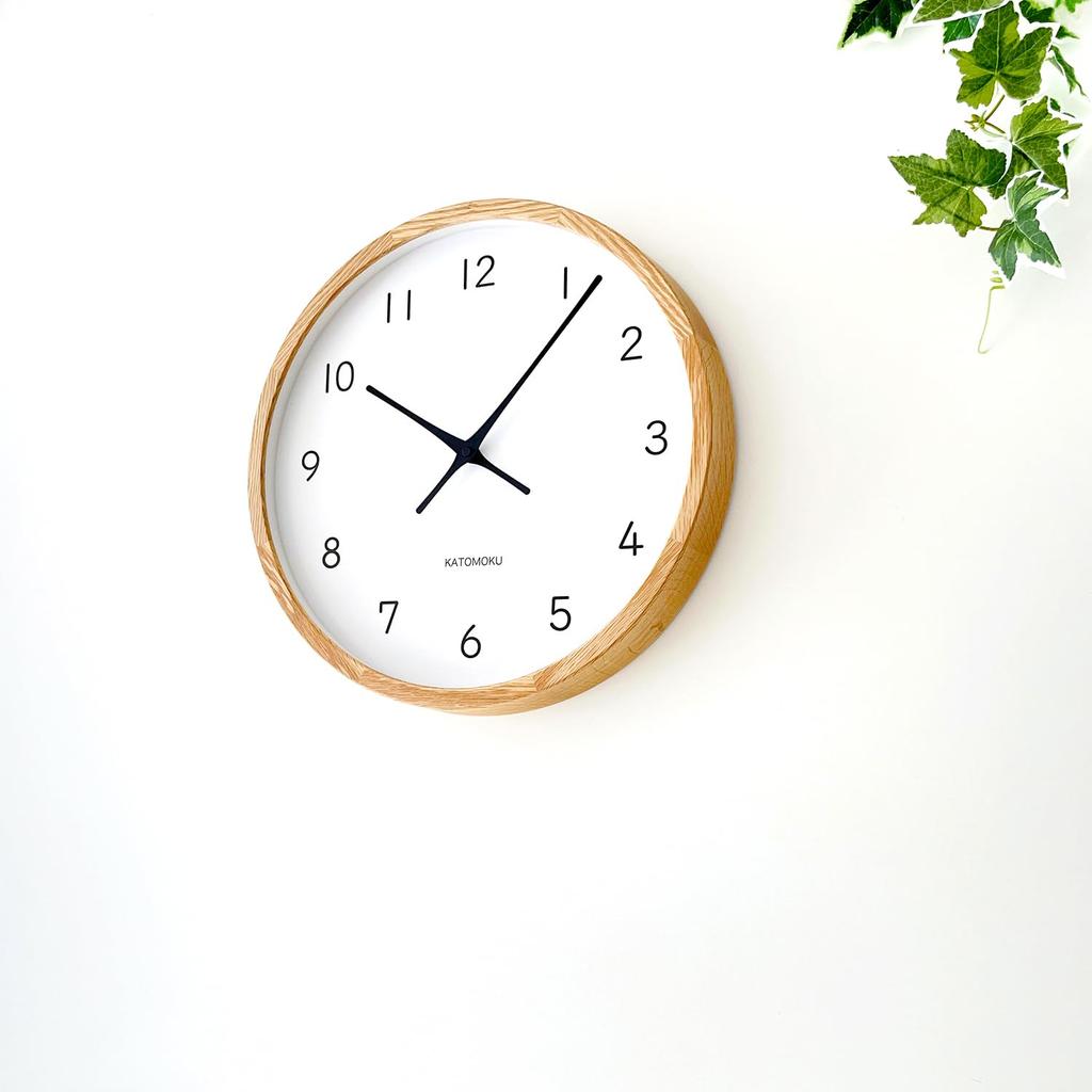 KATOMOKU Muku Clock 13 LL Oak km-139OA Wall Clock with Sweep Movement, 38.2cm Diameter (Quartz Clock)