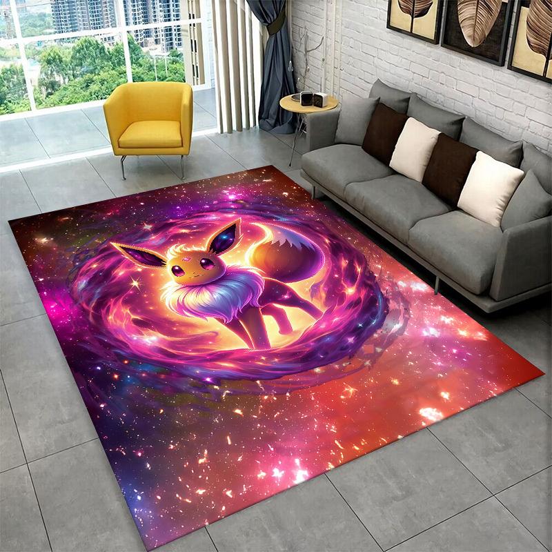 Cute Pokemon Pikachu Cartoon Carpet Rug for Playroom Bedroom Living Room Sofa Home Decor,kid Game Area Rug Non-slip Floor Mat