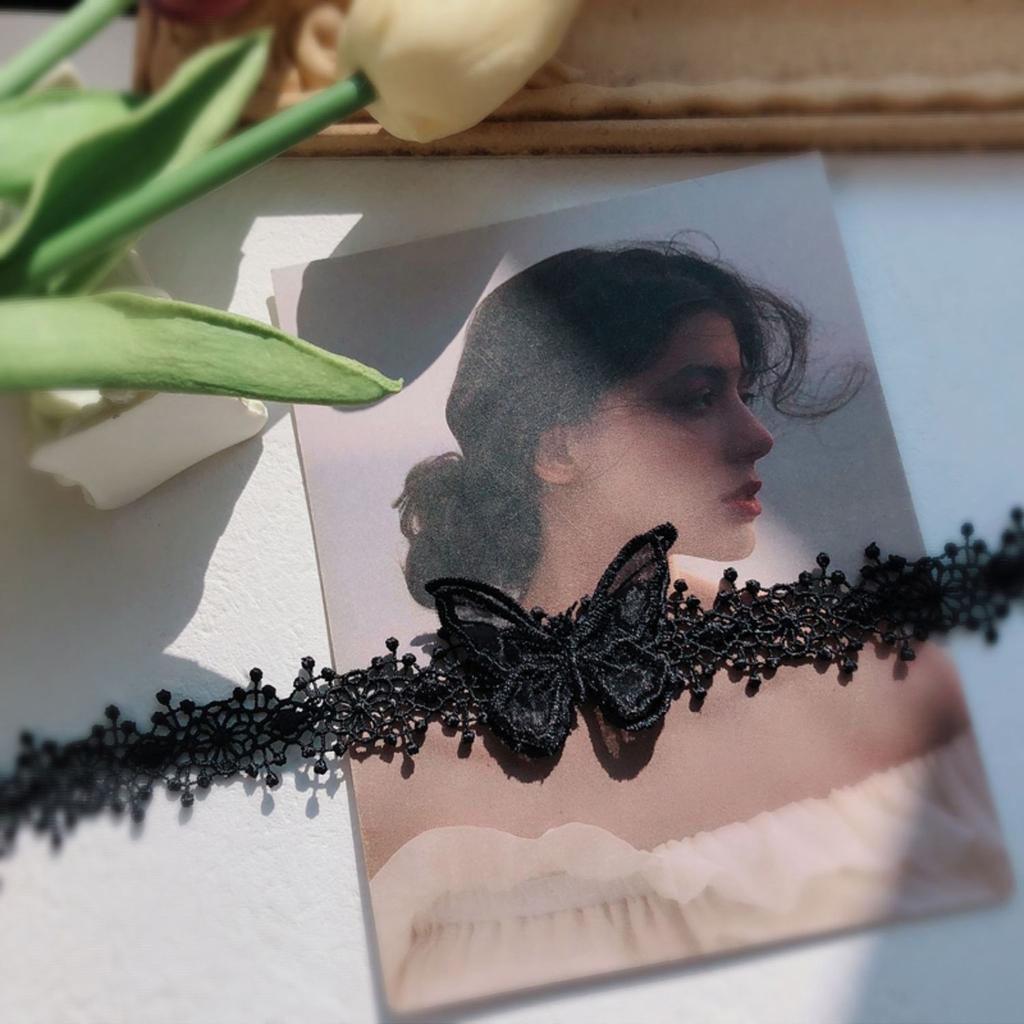 3 Pcs Vintage Butterfly Choker Necklace Goth Jewelry Adjustable Black Velvet Lace Collar Necklace Gift for Women Girls