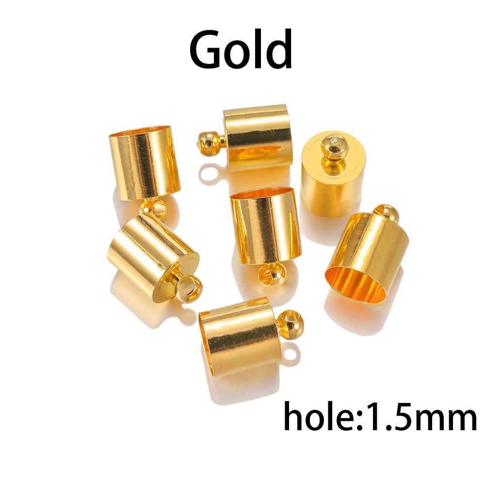10pcs/lot Stainless Steel End Tip Cap Fit 2-10mm Tassel Leather Cord End Crimp Caps For DIY Jewelry Making Bracelet Accessories