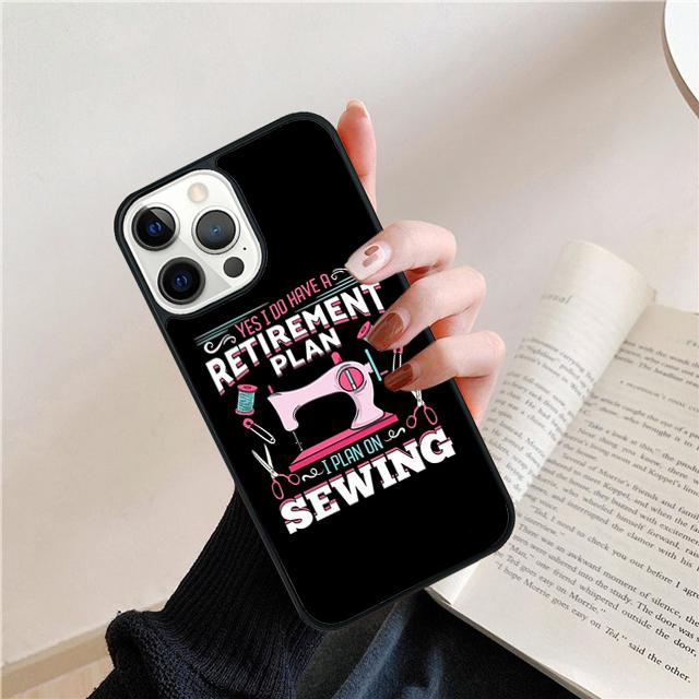 love Sewing Machine Pattern Coque Shell For iPhone 17 Air 15 16 14 13 12 Pro Max 11 Pro Max Plus Phone Case Cover