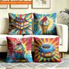 Cute Dessert Cake Printed Pillowcase Single Side Print Soft Home Living Room Garden Decor Cushion Cover No Insert