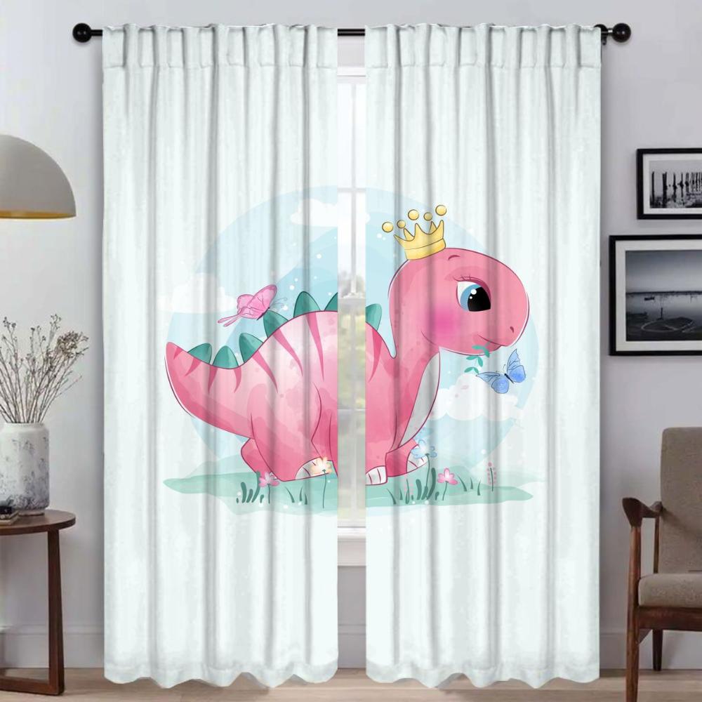Anti-mosquito Curtains for Camera Cute Animals Blackout Curtain for Room 2 Panel Home Interior Curtains Halloween Decoration