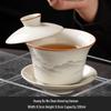 Premium Ru Ware Gongfu Tea Set with Cultivable Crackle Gaiwan and Offering Bowl