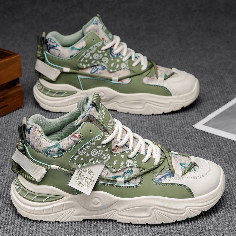 Herren vulkanisierte Schuhe Herbst Neu Höhe erhöhend Rutschfest Outdoor Laufschuhe Komfort Mode Schnürung Lässige Plateau-Sneaker