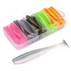 Packung mit 50 weichen Angelködern, weiche Swimbaits mit T-Schwanz, Plastik-Angelköder für Salzwasser- & Süßwasserfischerei