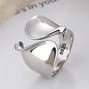 Anelli Placcati in Argento Sterling 925 Per Donna Coppia Minimalista Fatto a Mano Semplice Anello Grande Gioielli da Festa Regalo