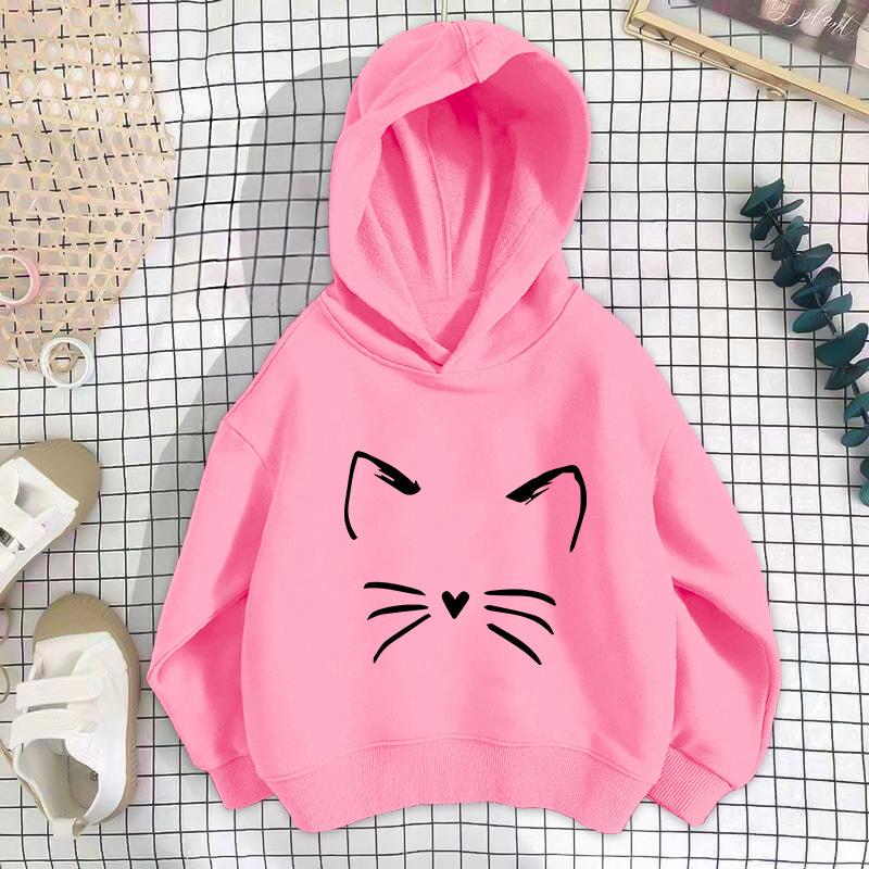 2026 Spring/Autumn Korean Style Girls' Printed Drop Shoulder Thin Hoodie