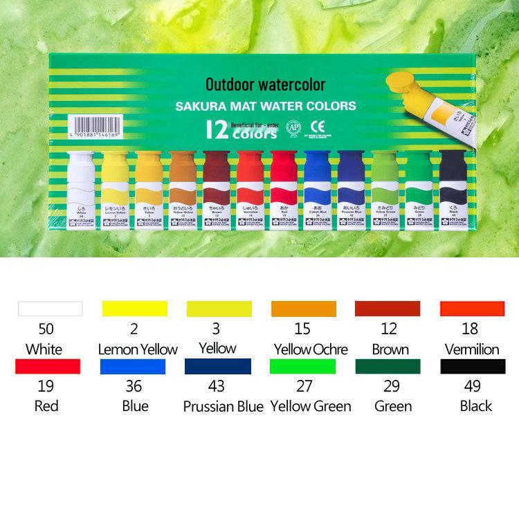 Sakura 24-Color Transparent Watercolors for Beginners & Artists – Ideal for Sketching, Illustration, Manga, and Painting.