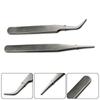 2pcs Stainless Steel For Mini Tweezers Dismantling Repair Tool Curved Straight Tip Electronic Industry Precision Tweezers