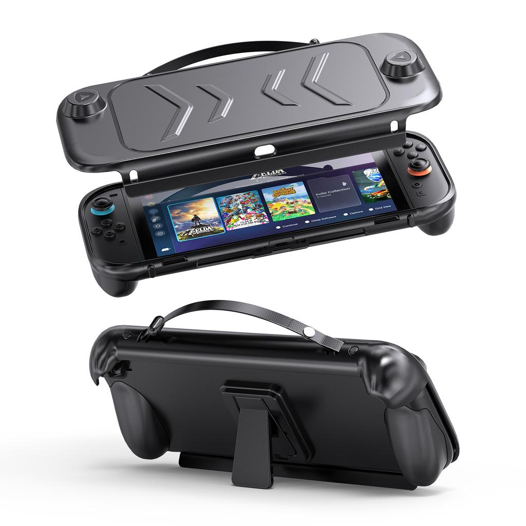 360 Protection TPU PC Case for Nintendo Switch 2 Portable Handle Stand Full Protective Cover Case