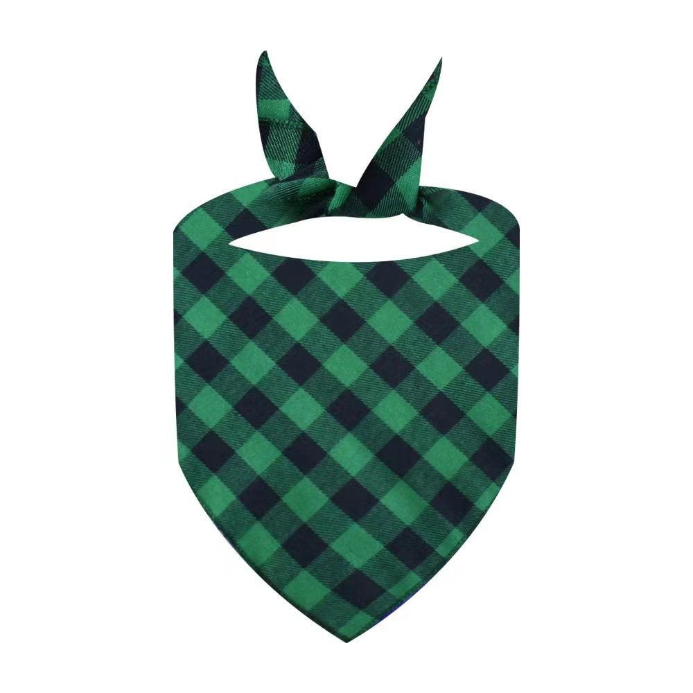 All-Cotton Plaid Christmas Dog Bandana Scarf