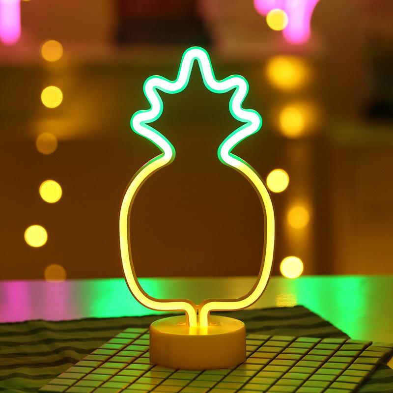 Neon Moon Lamp Holiday Light Flamingo/Heart/Moon/Pineapple/Christmas Tree LED Night Light for Home Festival Wedding Party Decor
