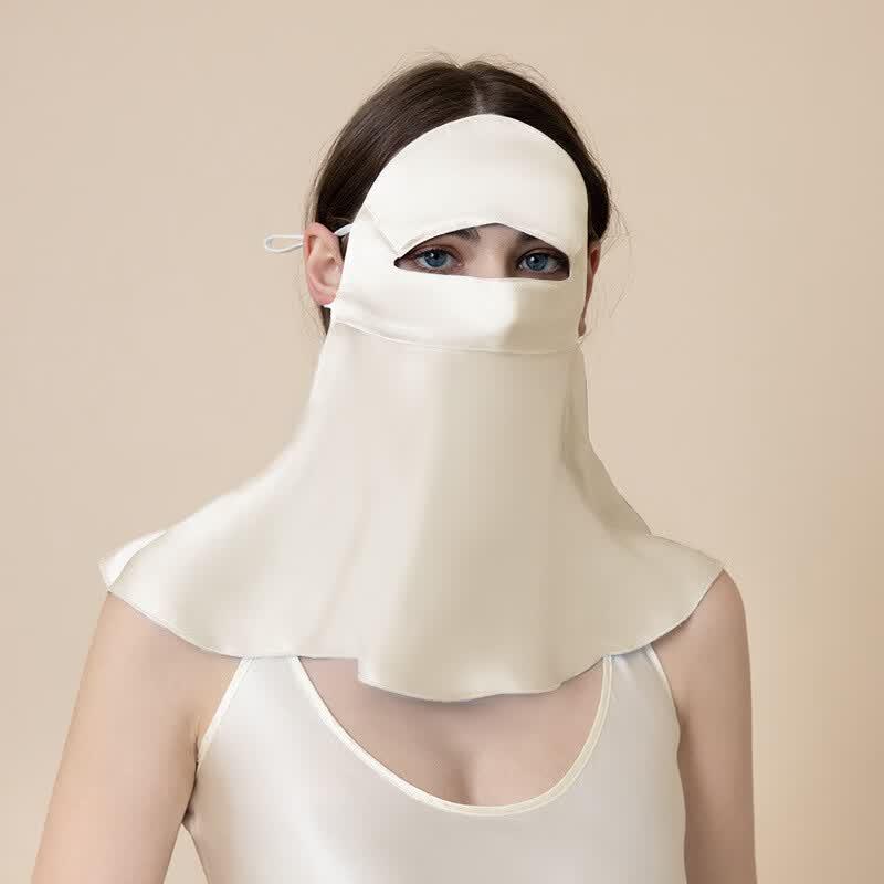 Mu Qingqing Breathable Mulberry Silk Full-Face Sun Mask