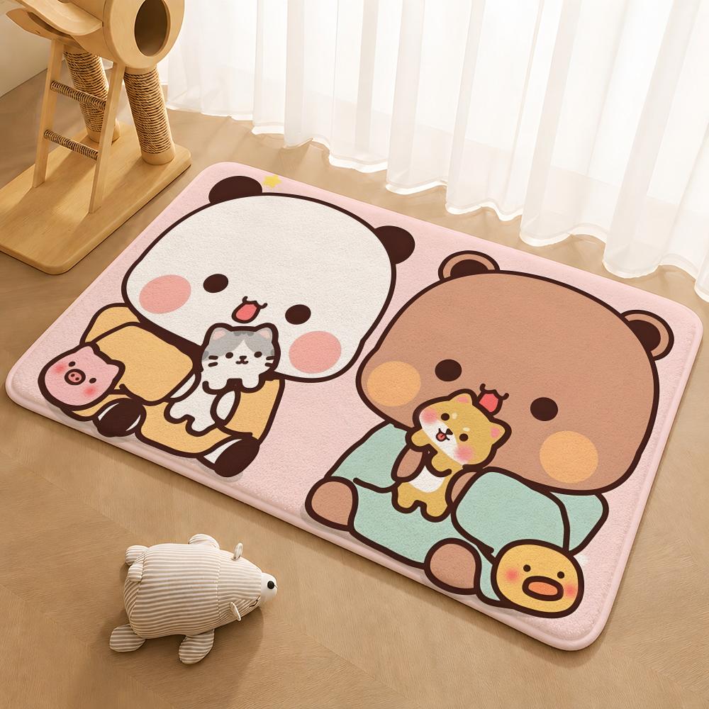 Kwai Anime Yier Bubu Floor Mat Floor Mat Soft Flannel Non-Slip Door Rug for Living Room