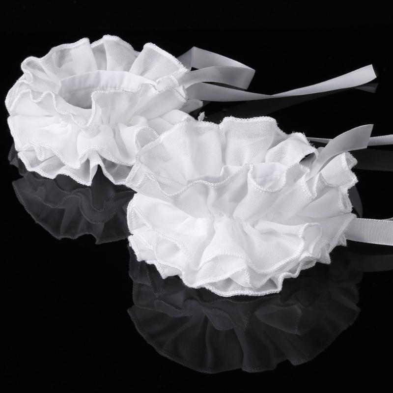 Elizabethan Ruffle False Collar Victorian Style Neck Ruff and Wrist Cuffs Set for Halloween Cosplay Costume Accessories