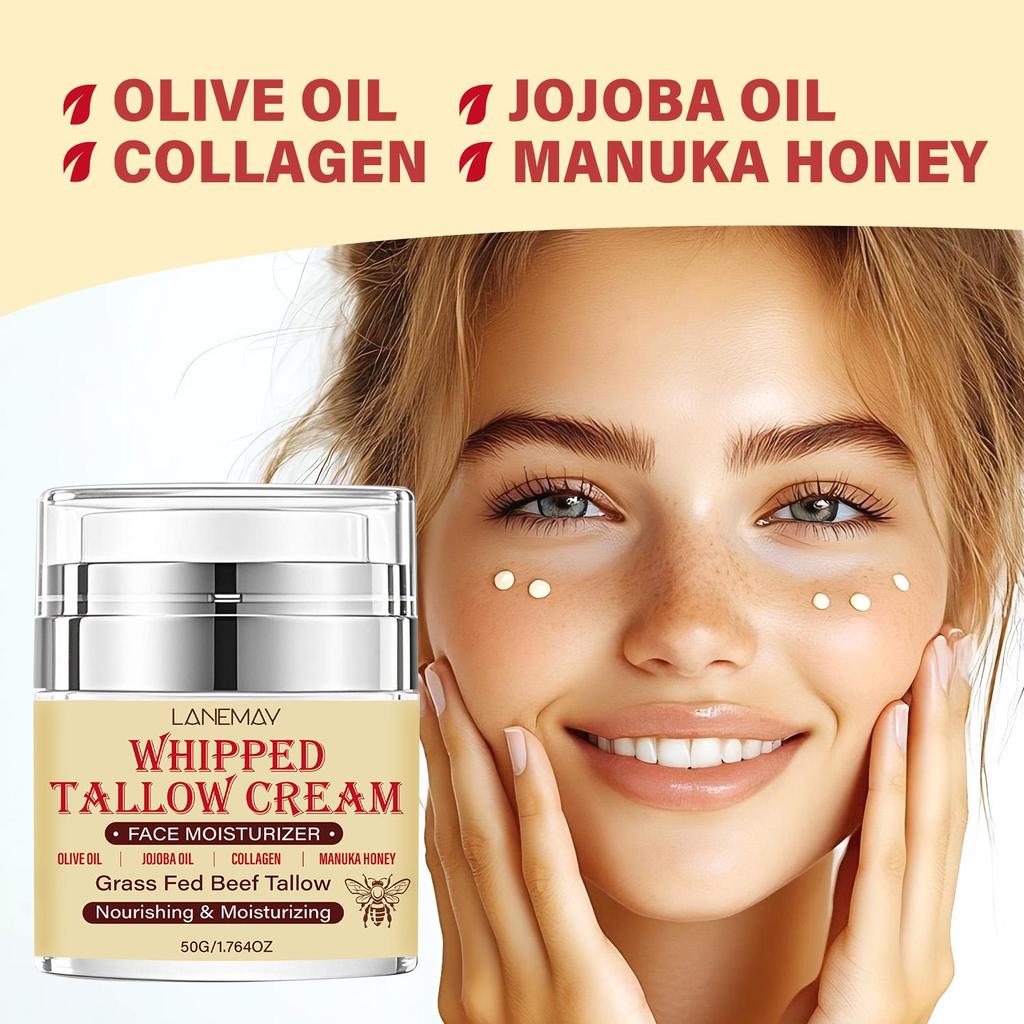 Whipped Tallow Cream-Deeply Moisturizes The Skin With Manuka Honey-Suitable for all Skin Types, 50g