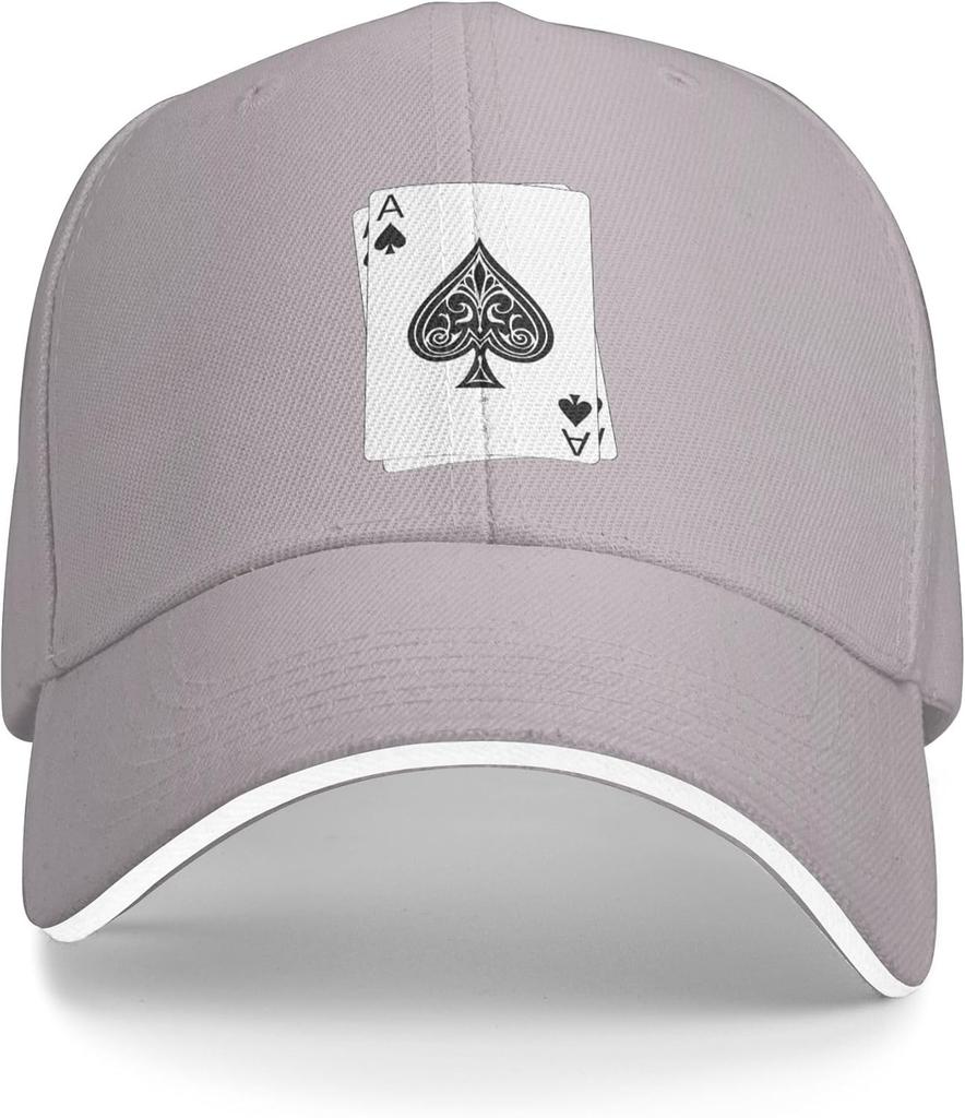 Poker Ace of Spades Baseball Cap Men Women Adjustable Peaked Sandwich Dad Hats Golf Hat