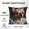 Renaissance Royal French Bulldog Pillow Case Square Double‑Sided Print Cushion Case For Sofa Home Bedchamber Decor Gift