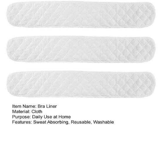 3 Pièces Doublure de Soutien-gorge Réutilisable Lavable Coussinets Absorbants de Sueur Sous la Poitrine Femmes Odeur