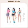3 Pieces 1/64 Miniature Girl Figures 1:64 Scale Diorama Collectibles Mini for Photography Props