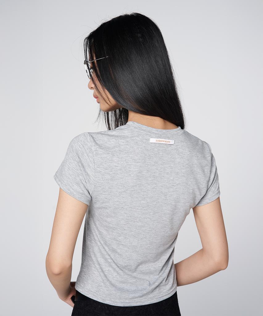 320SHOWROOM Daily Essential Back-Label Point T-Shirt Gray
