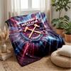 West Ham United Fußball-Print Flanelldecke, Weiche Warme Leichte Überwurfdecke für Sofa Bett Camping