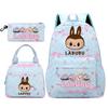 3Pcs/set Backpack for Girl School Teen Student Knapsack Women Rucksack with Lunch Bags Pencil Bag Fish Scale Style Bags