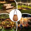 Outdoor Solar Lantern Lights Patio Handled Solar Lantern Outdoor Lights Rattan Art Chinese Retro Fashion Landscape Lighting For