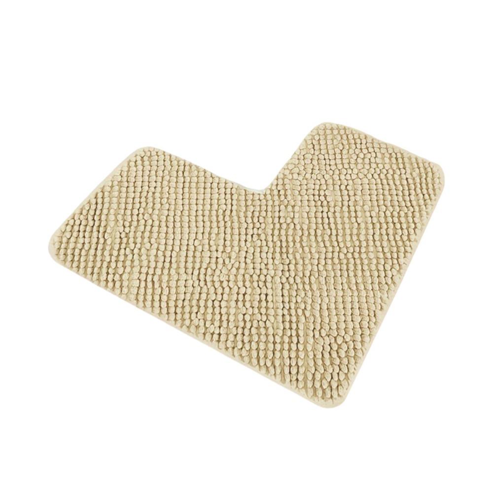 Absorbent L-shaped Chenille Bath Mat Washable Carpet Durable Corner Shower Mat Bathroom