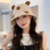 Cute Cartoon Fisherman Hat for Girls Student with Big Head and Face Small Basin Hat Outdoor Face Covering Sun Hat