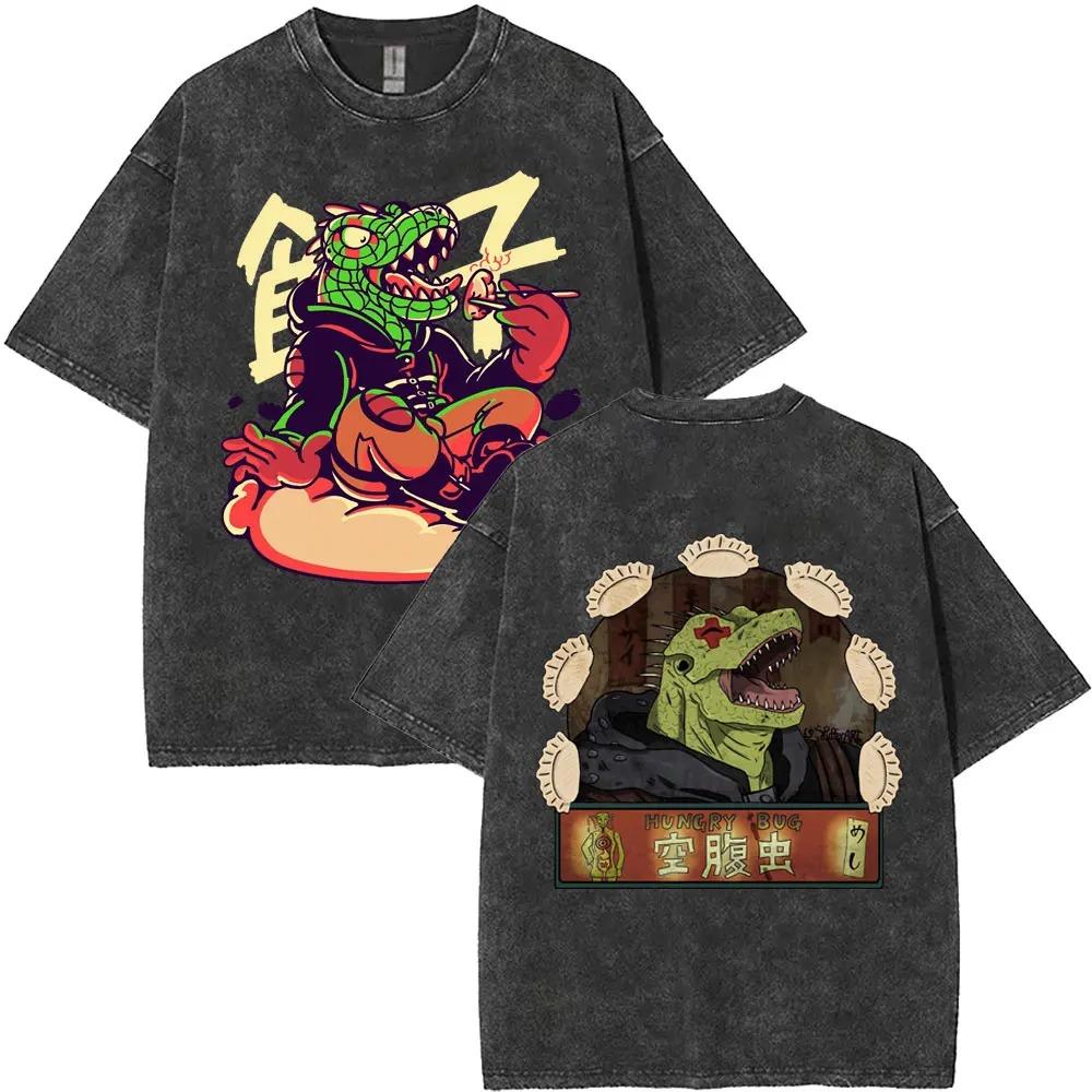 T-shirt a maniche corte Unisex Donna T-shirt per Abbigliamento Uomo Lavata Vintage Anime Dorohedoro En Noi Nikaido KaiGrafica Unisex