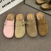 Non-slip bag head half slippers women's suede retro flat-soled single shoes versatile outer wear new spring and autumn season