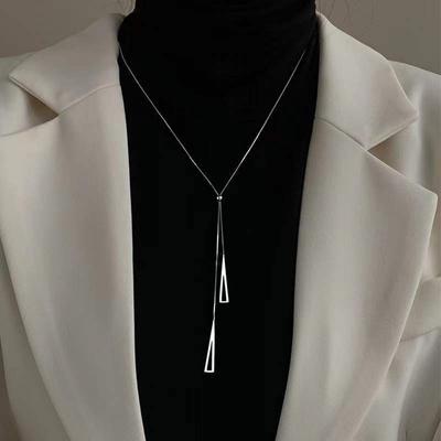 Punk Popular Geometric Sweater Box Chain Female Long Necklace for Women Adjustable Fine Jewelry Wedding Party Birthday Gifts