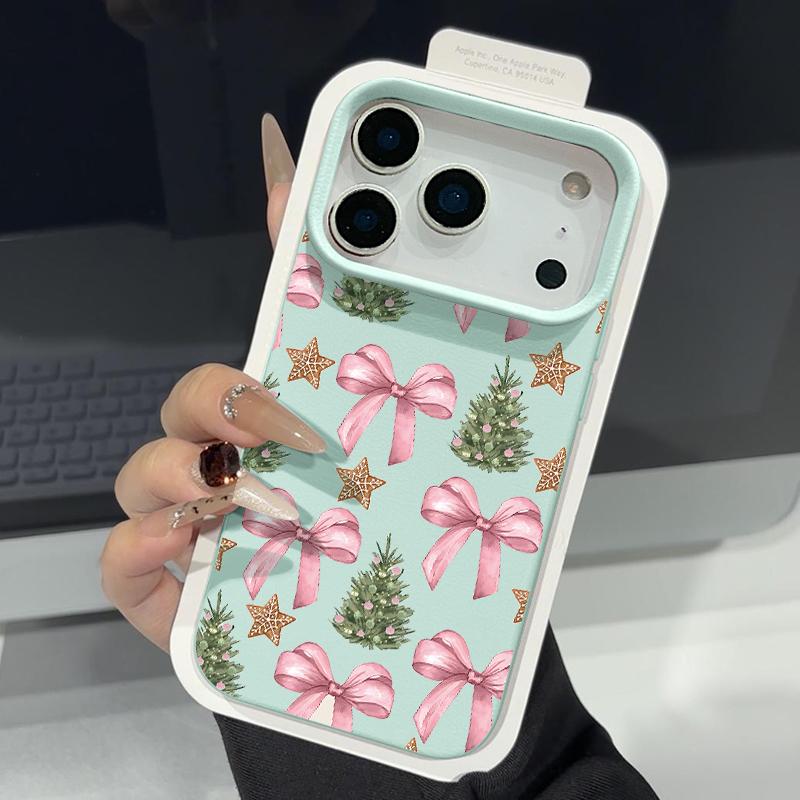 

Colorful Bowknots Pattern Case For iPhone 17 Pro Max iPhone 16 15 14 13 Pro Max 11 17e 16e Luxury Leather Texture Soft Silicone Matte Cover iPhone 14 Pro MAX синій