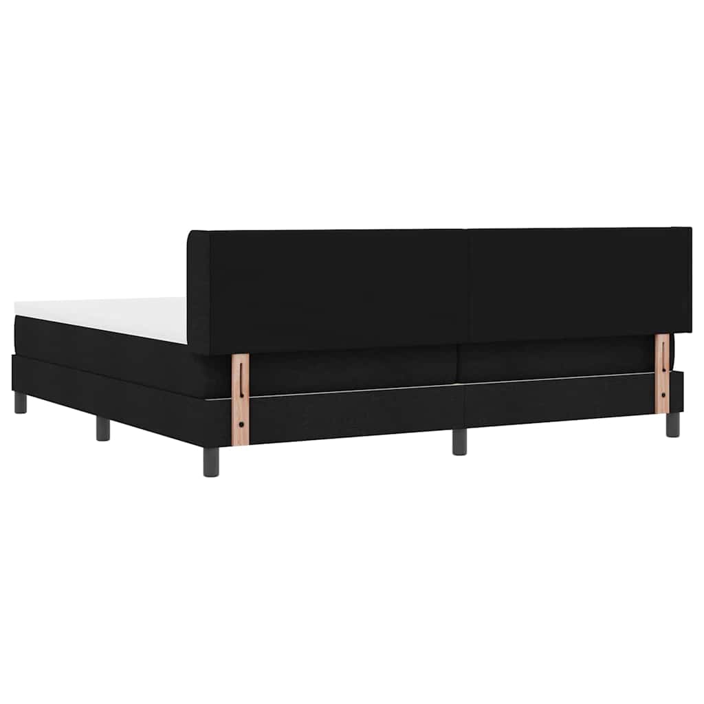 Boxspring Bed with Headboard Black 200 x 200 cm Fabric