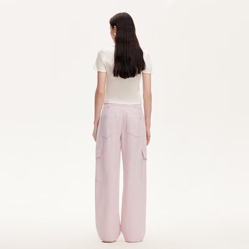 Veromoda Women's 2025 Summer Wide-Leg Casual Pants with Flap Pockets