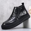 2025 autumn and winter high-end men's cotton shoes are comfortable and casual, velvet high-top men's shoes are versatile and short boots are trendy