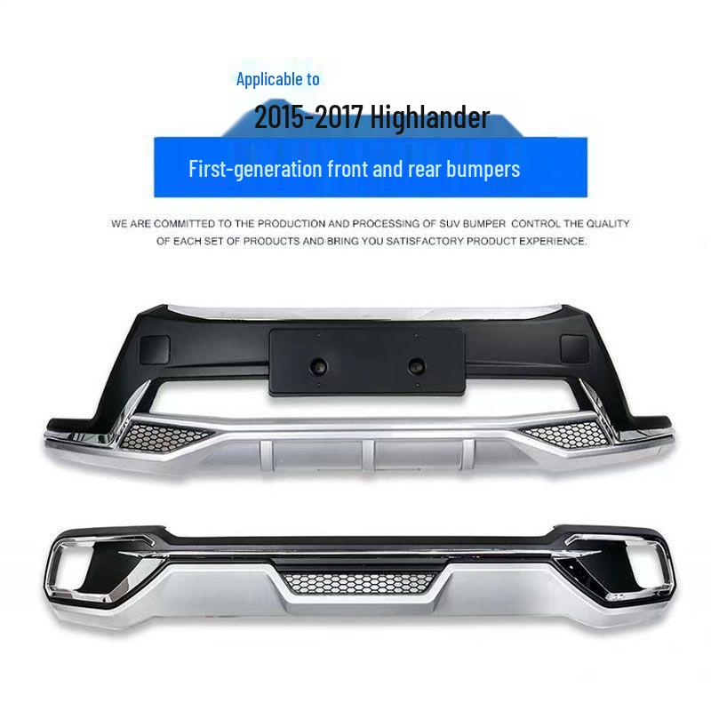 Front and Rear Bumper Guards for 2009-2021 Toyota Highlander (Models 15, 17, 18) Rear Guard